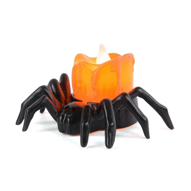 Halloween LED-Spinnenlampe – Leuchtende Kürbis-Spinnen-Kerze | 1, 3, 5, 8 oder 10 Stück