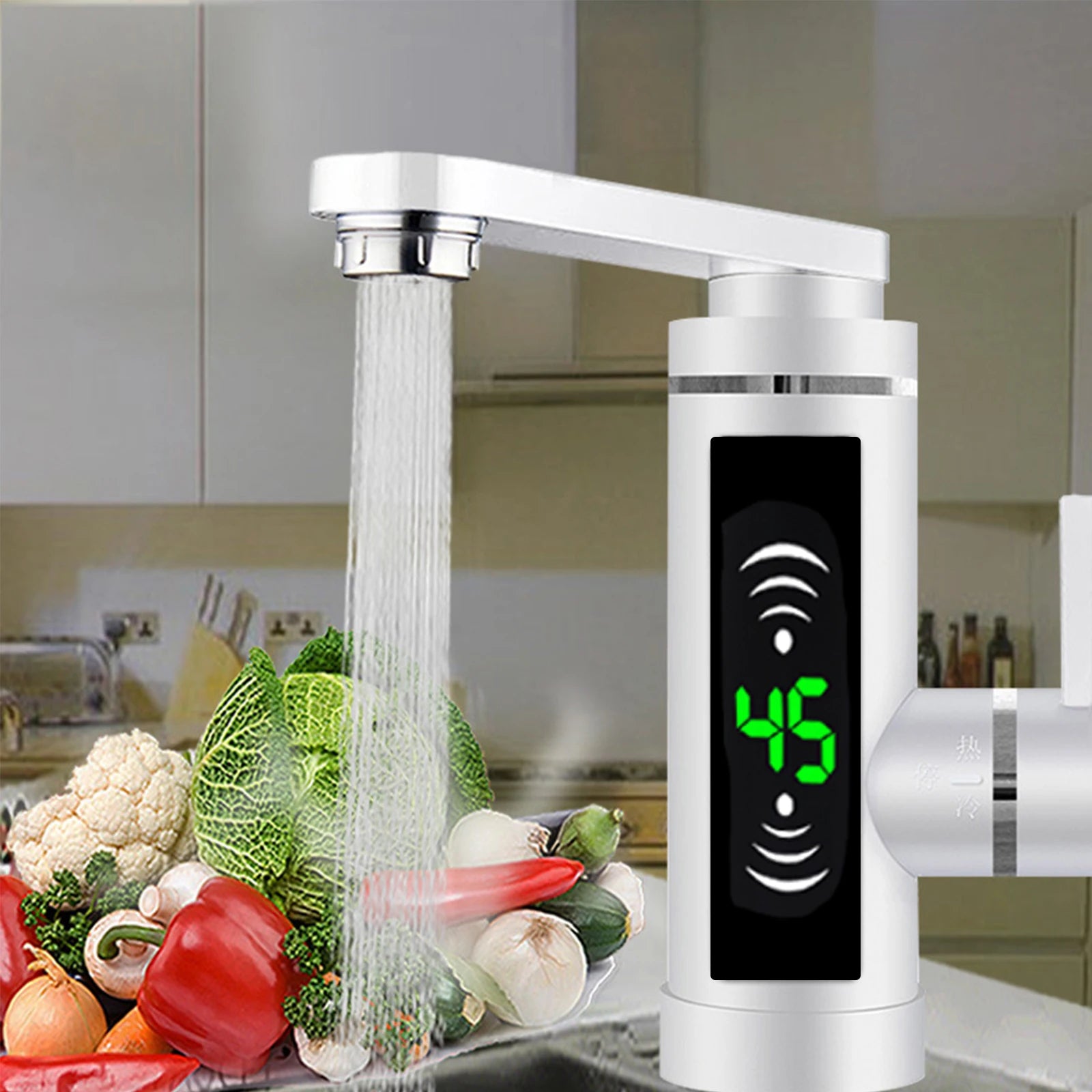 3000 W elektrischer Wasserhahn, sofortige Heizung, kontinuierlicher Heizhahn mit digitalem LED-Wasserhahn