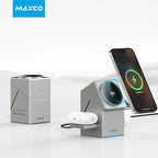 Qi2 3-in-1 Wireless Ladestation 15W – Magnetisch, für iPhone, Apple Watch & AirPods, CE