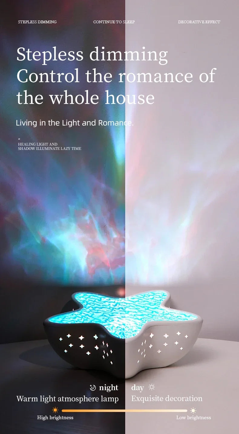 Seestern LED Tisch Lampe Aurora Projektor Lampe Starry Sky Nordlicht Nacht Lampen Schlafzimmer Dekoration Atmosphäre Nacht Licht