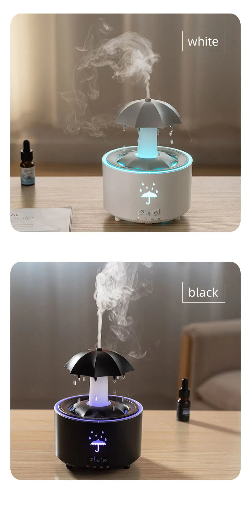 Humidificateur d'air créatif en forme de goutte d'eau avec lumière colorée et diffuseur d'huiles essentielles et d'arômes en forme de goutte d'eau. Humidificateur d'aromathérapie.