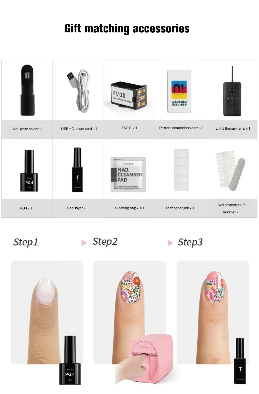 3D Tragbare Gemalt Nagel Drucker Maschine Intelligente Automatische Druck Promi Hause Nagel Maschine Artefakt Mit Patrone DIY