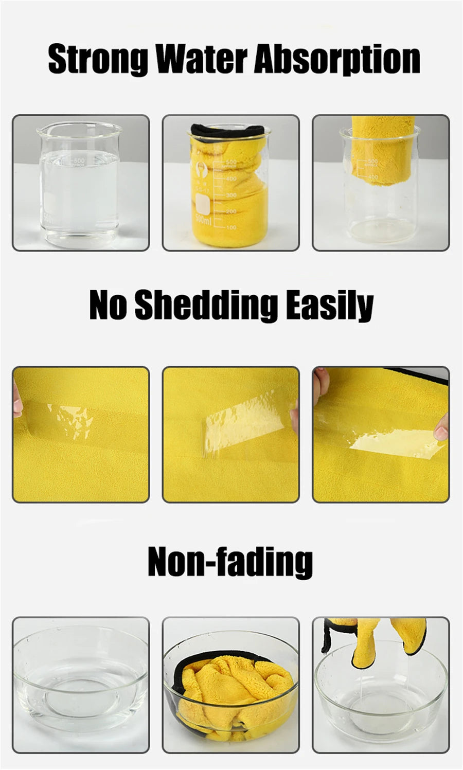 1/2/6 stücke Mikrofaser Reinigung Handtuch Verdicken Weiche Trocknen Tuch Auto Körper Waschen Handtücher Doppel Schicht Sauber Lumpen auto Zubehör