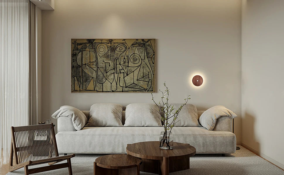 Bewegungssensor Nachtlicht aus Holz, USB wiederaufladbar, Stick-On-Stufen leuchten, magnetische Wandleuchten