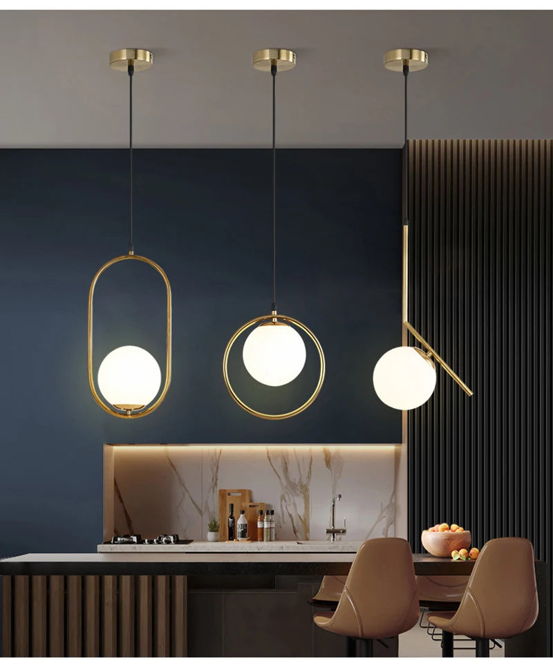 Nordische Glaskugel Pendel leuchten Messing schwarz Hängelampe modernes Wohnzimmer Esszimmer Schlafzimmer Dekor Decken leuchte Haus Lampen für Schlafzimmer Wohnzimmer Korridor Licht Balkon Lichter Decken leuchten