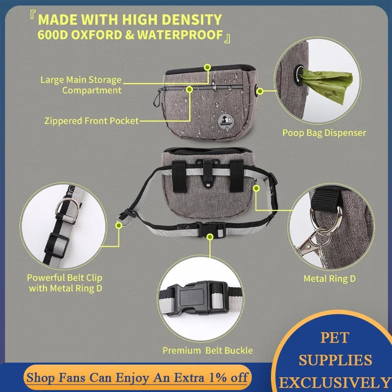 Tragbare Hund Ausbildung Taille Tasche Hände Freies Snack Belohnung Tasche Große Kapazität Outdoor Puppy Treat Tasche Fanny Pack Haustiere Acessorios