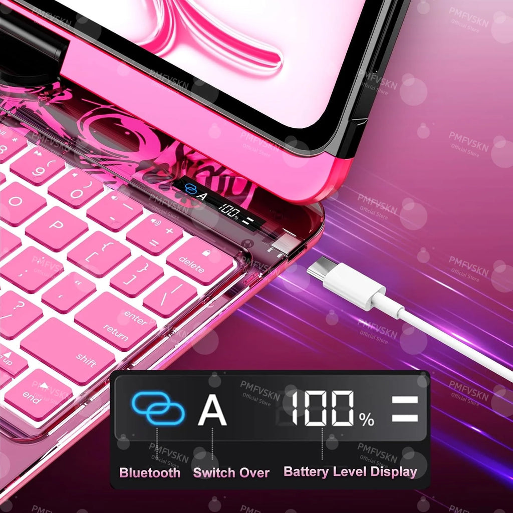 Magic Keyboard Case 360° °,   Für iPad Pro 11, 12,9 2018-2022 Pro 13 2024, Abdeckung Folio Für iPad Air 5th 4th 6th 7th 10,9" 10th 11th Gen