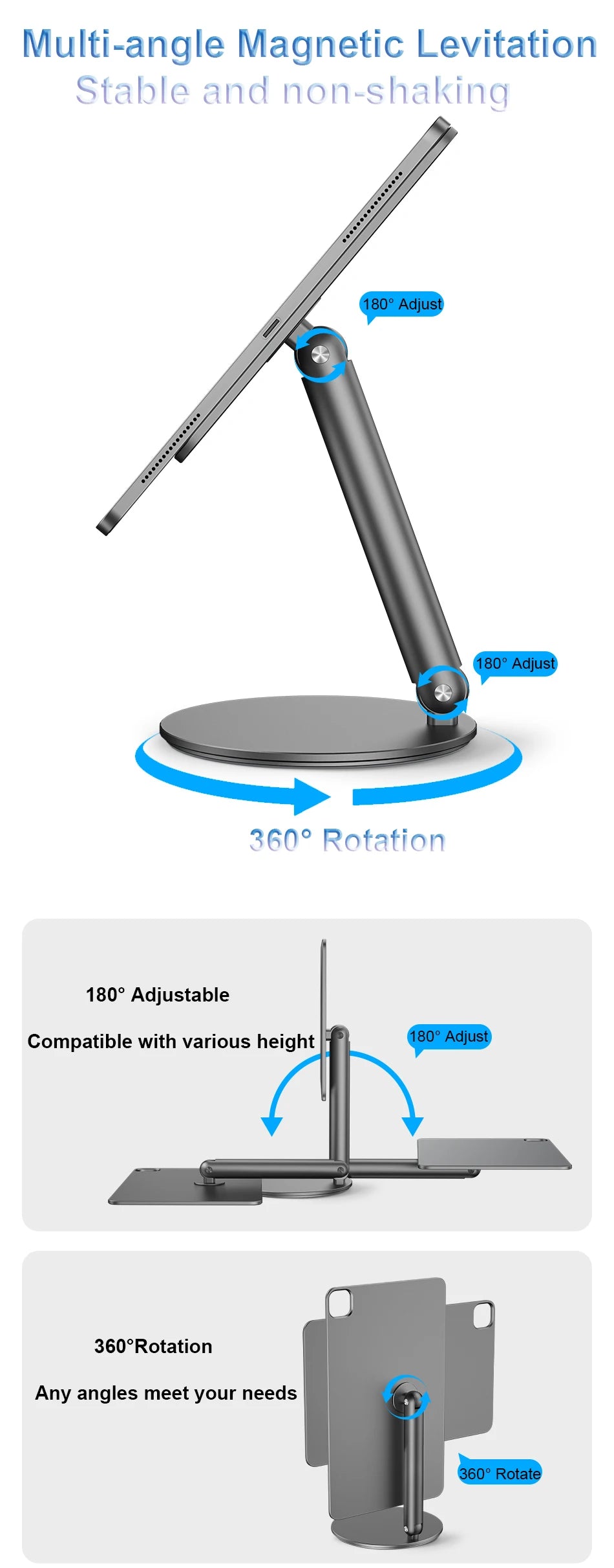 WiWU Tablet-Magnetständer für iPad Air 13 11 2024, rutschfeste Halterung für iPad Pro 13 11 2024, tragbare Unterstützung für iPad Air 6 5 4