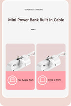 5000 mAh Kapsel Mini Power Bank für iPhone 14 Samsung Huawei Xiaomi Tragbares Ladegerät Powerbank mit Telefonhalter Ersatzakku