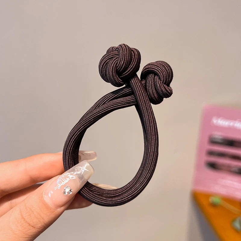 Haarband mit Knotendesign, elastisches Nylon-Haargummi für Pferdeschwänze, dickes und strapazierfähiges Haarstyling-Accessoire, schlichte Eleganz und Niedlichkeit für jeden Tag, verschiedene Farboptionen