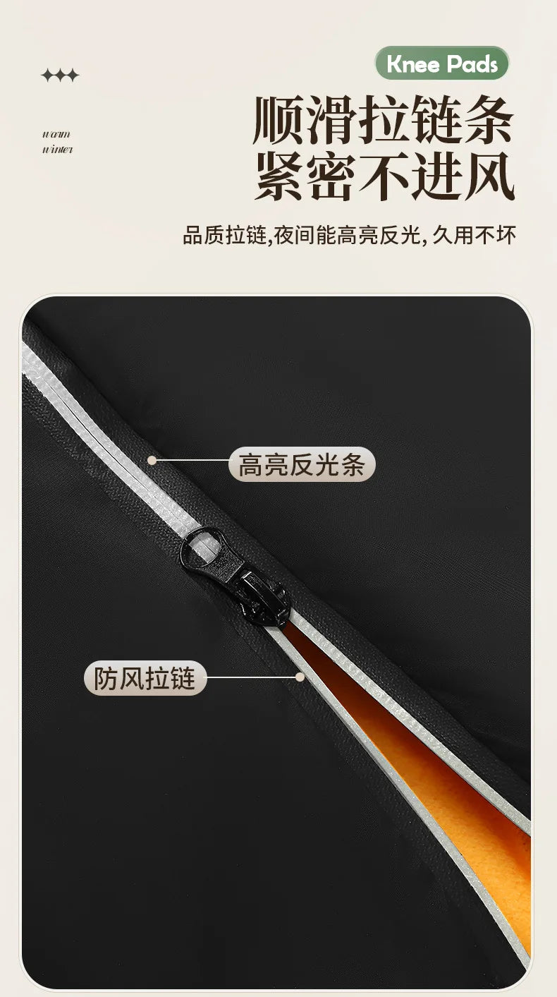 72CM Winter Motorrad Knie Wärmer Fleece Verdicken Pad Warme Wasserdichte Knie Ärmeln