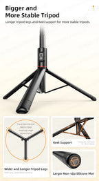 TOKQI C10 Selfie Stick Stativ – 1,83m / 72 Zoll, Bluetooth, Aluminium | iPhone & Android