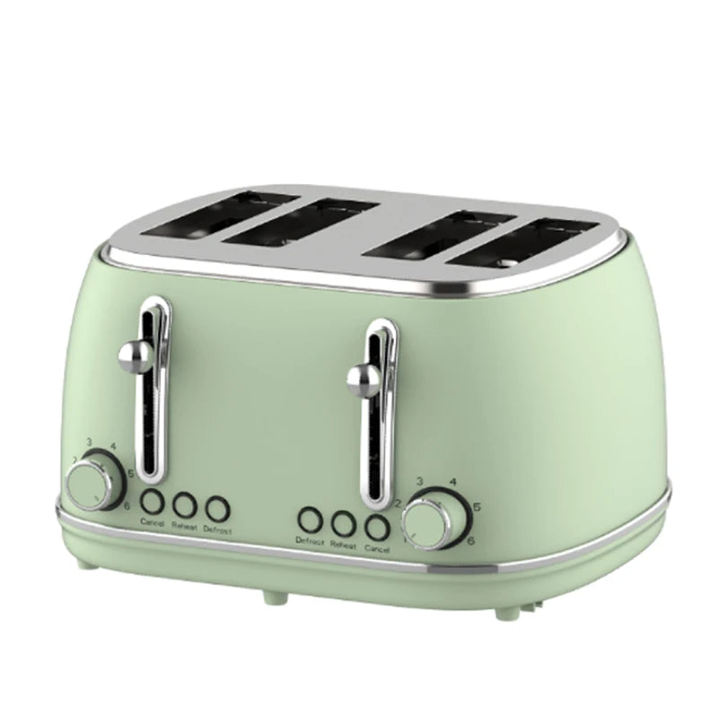 Retro-Frühstücksset, Geräte, 4-Scheiben-Toaster, elektrischer Wasserkocher und Toaster-Set, Saftmixer