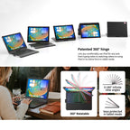 360 Grad drehbare BT-Tastatur für wiederaufladbare kabellose Tastatur und Maus mit 7-Farben-Hintergrundbeleuchtung für iPad 10,2/10,5 Zoll