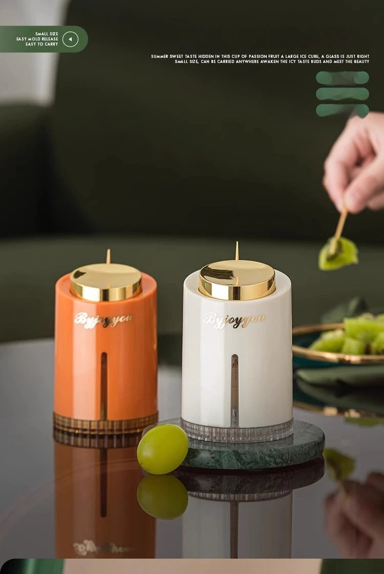 GIANXI Zahnstocherspender, umweltfreundliches Material, Presstyp, Zahnstocherhalter, Zuhause, geteiltes Design zur Aufbewahrung, Zahnstocherbox