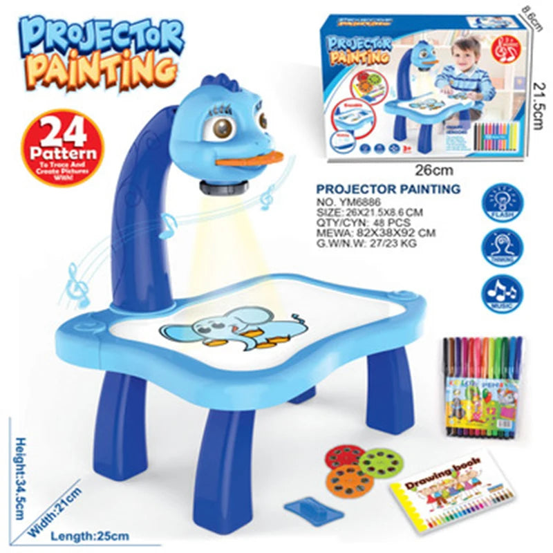 Malbrett-Spielzeug für Kinder, LED-Projektor