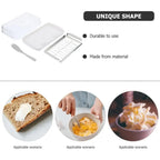 Butter-Aufbewahrungsbox, 2-in-1-Butterschale mit transparentem Deckel und Cutter, Butterschneider, Schneidebox, luftdichte, rechteckige Butteraufbewahrung