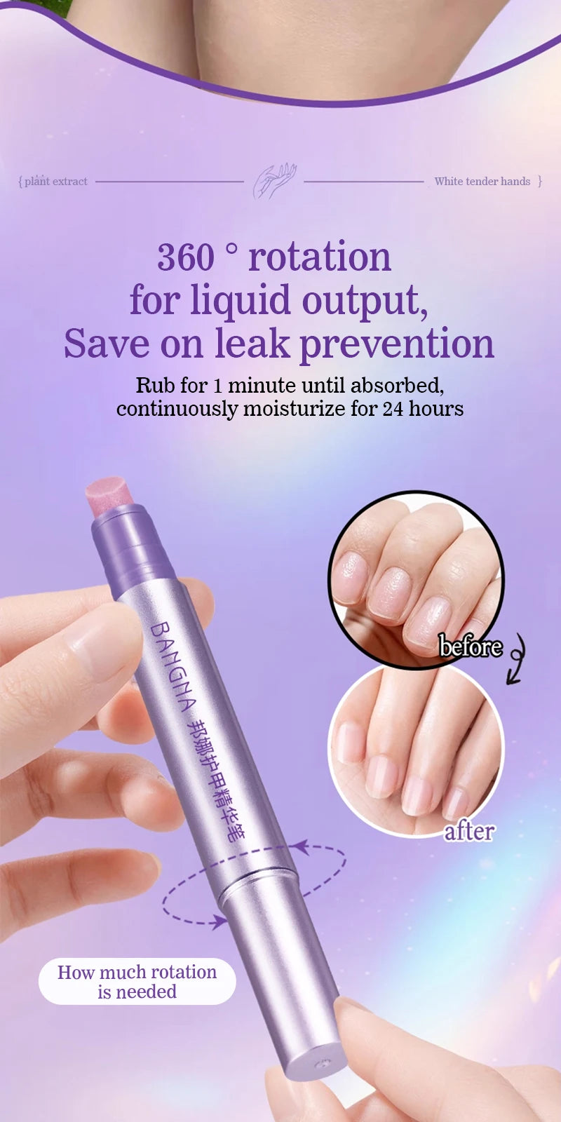 3-in-1 Nagelhautöl Stift Hand Rüstung Essenz Pinsel Nagelhautschieber Maniküre Pflegewerkzeuge Abgestorbene Haut Nagelhautentferner Stift Nail Art Stift