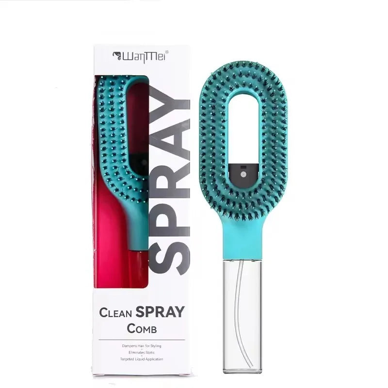 2-in-1 Haarkamm mit Sprühflasche – Kopfhautmassage & Styling | Nass & Trocken