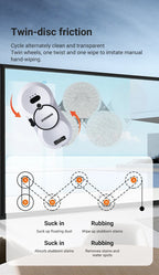 DIVEDEER Weißer/schwarzer Fensterputzroboter, elektrischer Fensterputz mit hoher Saugkraft, doppelseitiger Glasstaubsauger, Wasserspray