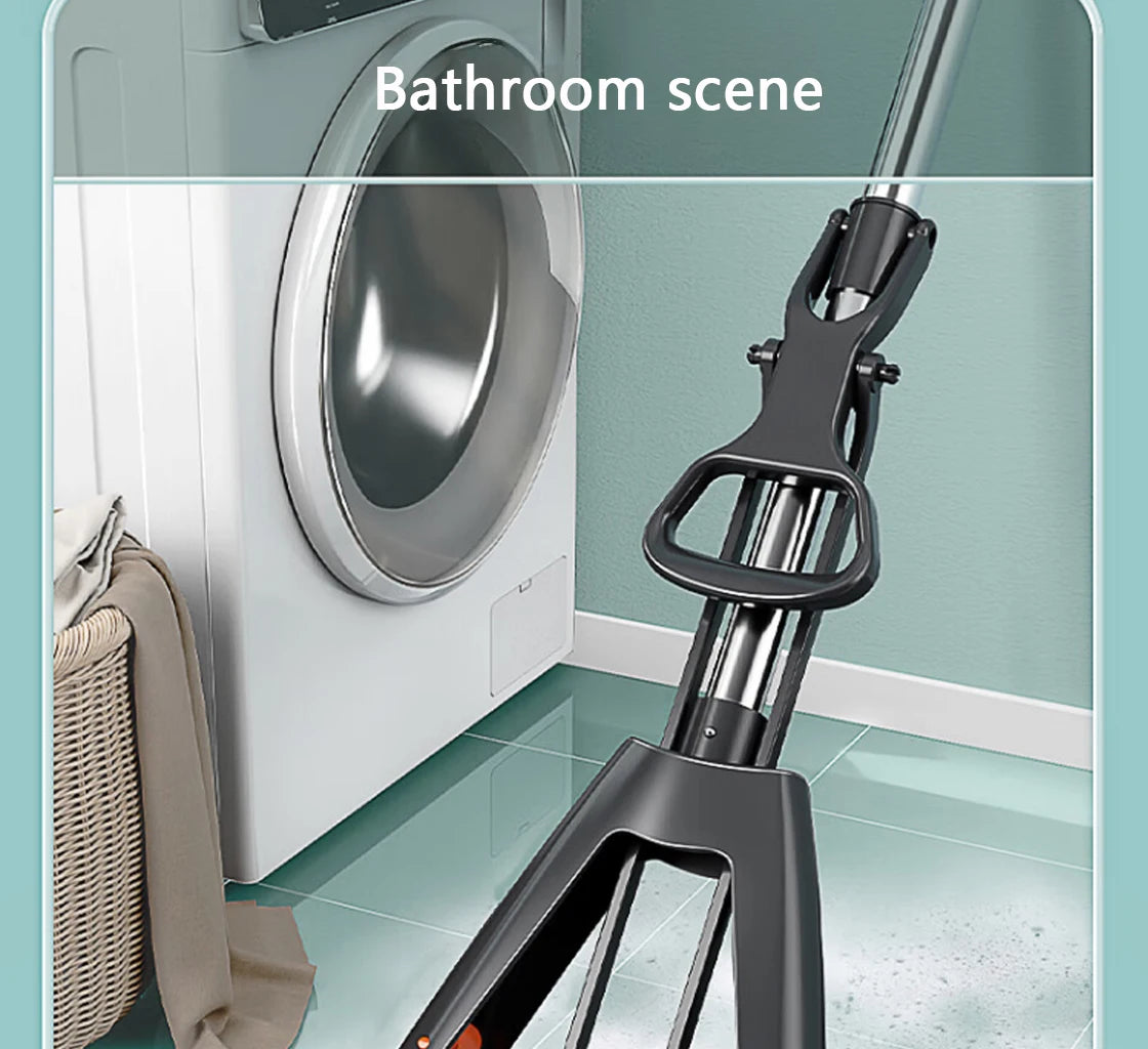 Gepresster selbstentleerender Gummi-Baumwollmopp, freihändiger magischer selbstreinigender Flachmopp, wiederverwendbarer Schwamm, Haushalts-Bodenreinigungswerkzeug