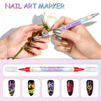 Flysea 3D Nail Art Pens – Doppelkopf, Acryl, schnelltrocknend, 12 oder 24 Farben