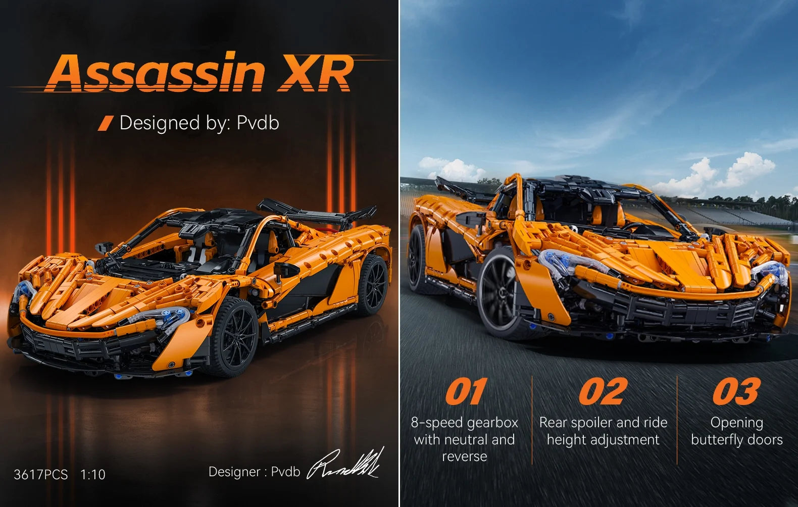 Cada 1:10 Moc Designer pvd lächelnder assassin super Rennwagen, Modellbausteine, v8 Zylinder, auto, Geschwindigkeit, Fahrzeugspielzeug für kinder