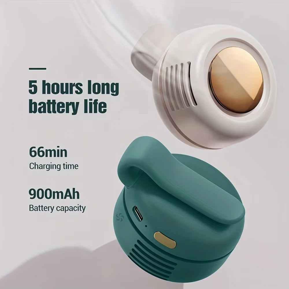 Mini ventilateur portable rechargeable sans pales, ventilateur de taille à clip, adapté à la ventilation extérieure, petit ventilateur de bureau