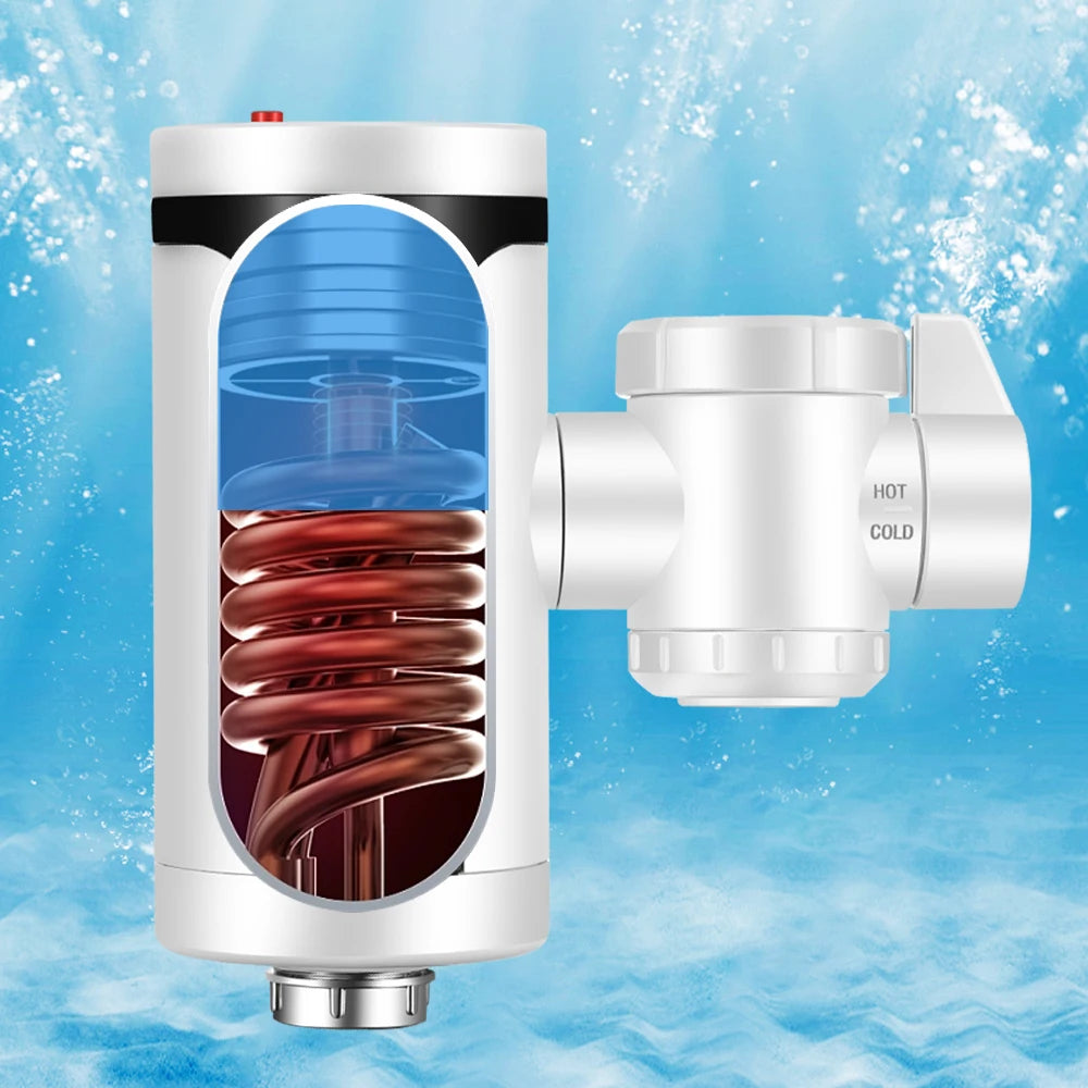 ATWFS 3300 W Instant-Warmwasserhahn, elektrischer Wasserhahn, moderner Durchlauferhitzer, Wasserhahn für die Küche, Warmwasserbereiter