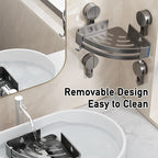Badezimmer-Ecklagerregal, Saugnapf, Halterung an der Wand, Dusch-Caddy-Box, abnehmbares Badezimmer, Küche, Toilette, Organizer-Rack
