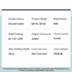 Beste Vakuumierer für trockene und nasse Lebensmittel, Verpackungsmaschine, 220 V, automatischer kommerzieller Haushalt, Küche, Lebensmittel-Vakuumierer mit 10 Beuteln