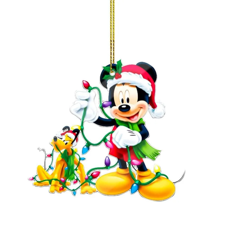 19 teile/satz Mickey Minnie Weihnachten Baum Hängen Ornament Nette Mickey Maus Auto Rucksack Dekoration DIY Party Wohnkultur Kind Geschenk
