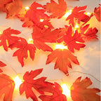 2/3/6M Halloween LED Lichterkette, Künstliche Ahornblatt Laternengirlande, Halloween Weihnachten Thanksgiving Day Heimdekorationen