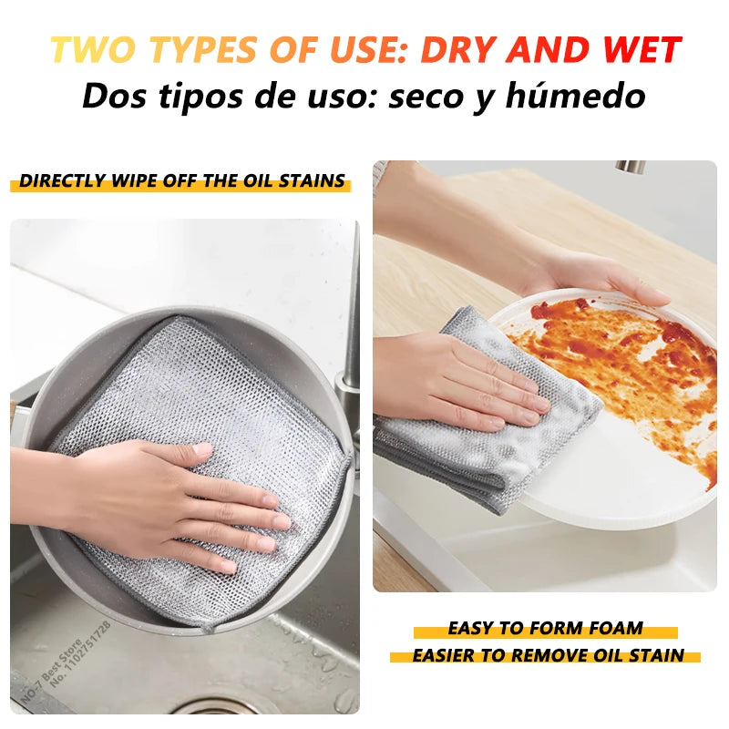 Magisches Reinigungstuch, Mehrzweck-Reinigungstuch aus Draht, innovatives Geschirrnetz, Handtuch für das Geschirrspülgitter in der Küche
