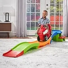 Achterbahn-Kinderspielzeug, Ride On Push Car, Spielset für drinnen und draußen, kompakte Aufbewahrung, max