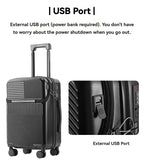 Hartschalen-Koffer mit USB-Ladeanschluss & Frontöffnung – 20"/22"/24"/26"