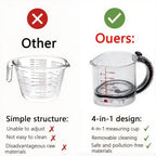 4-IN-1-Messbecher, verstellbarer multifunktionaler Messbecher mit Schaber-Stil, Dichtungsbasis, Küchenwürfelbecher, Werkzeuge zum Kochen