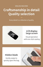 Mini-Wärmebeutel-Versiegelungsmaschine, Versiegelungsmaschine für Plastiktüten, wiederaufladbar, für Lebensmittelverpackungen, Heißsiegelgerät, tragbares Thermo-Beutelversiegelungsgerät