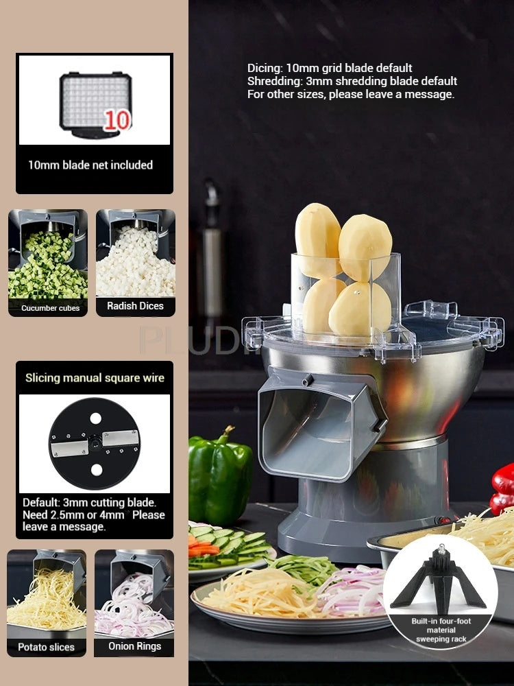 M1 Kommerzieller elektrischer Gemüseschneider, multifunktionale Küchenmaschine, kompakter Schnittlauch, Frühlingszwiebelschneider für Küche, Restaurant, Zuhause