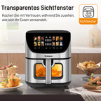 8-Liter-Heißluftfritteuse mit Sichtfenster und Backofen