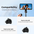 CrownQu T20-C Magnetischer Selfie-Stick & Stativ - MagSafe, 360 Grad, Bluetooth 20m | iPhone & Android | Schwarz