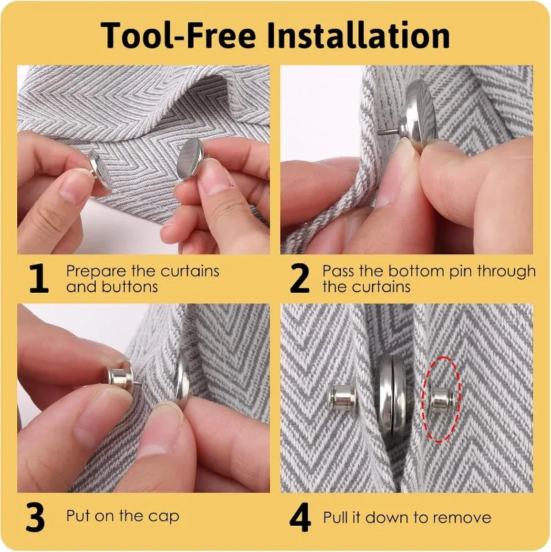 Magnetische Vorhangschnallen nagelfrei – Metall-Clip, 17/20/25 mm, 2–40 Stück