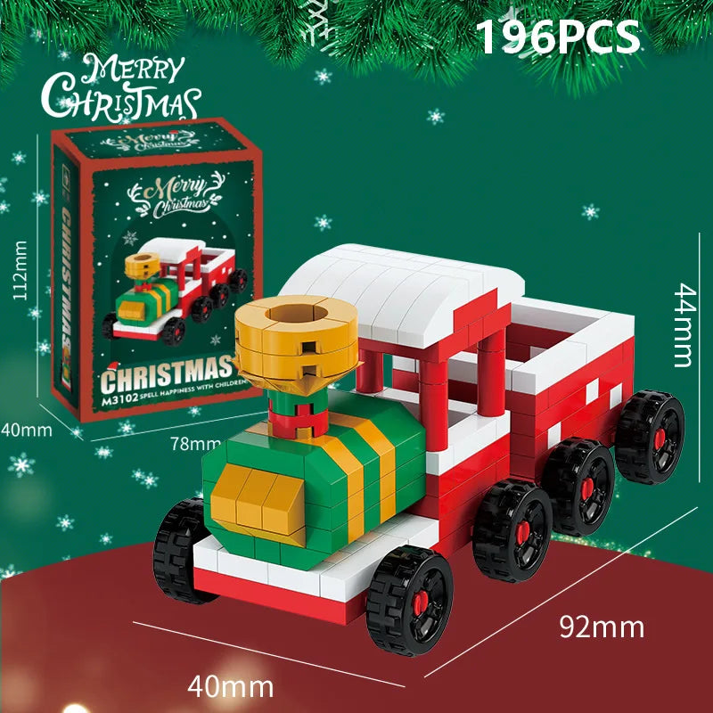 Weihnachtsgeschenke Micro Baustein DIY Domino Spiel Weihnachtsmann Rentier Urlaub Puzzle Montage Ziegel Tischdekoration Spielzeug