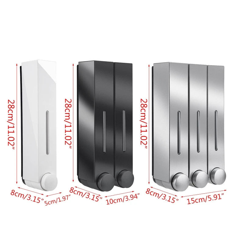 Seifenspender für 1/2/3 Tassen, Wandmontage, Duschseifenspender, Duschgel, Waschmittelspender für Badezimmerzubehör, kein Stanzen