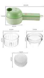 4In1 Elektrische Gemüse Cutter Set Handheld Drahtlose Elektrische Knoblauch Stampfer Lebensmittel Chopper Fleischwolf Maschine Lebensmittel Peel Scheibe