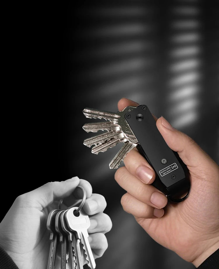 Schlüssel-Organizer funktioniert mit Apple Find My, integrierten Airtag-Chips, fasst 2–6 Schlüssel, Auto-Schlüsselanhänger mit GPS-Tracker, (nur iOS)