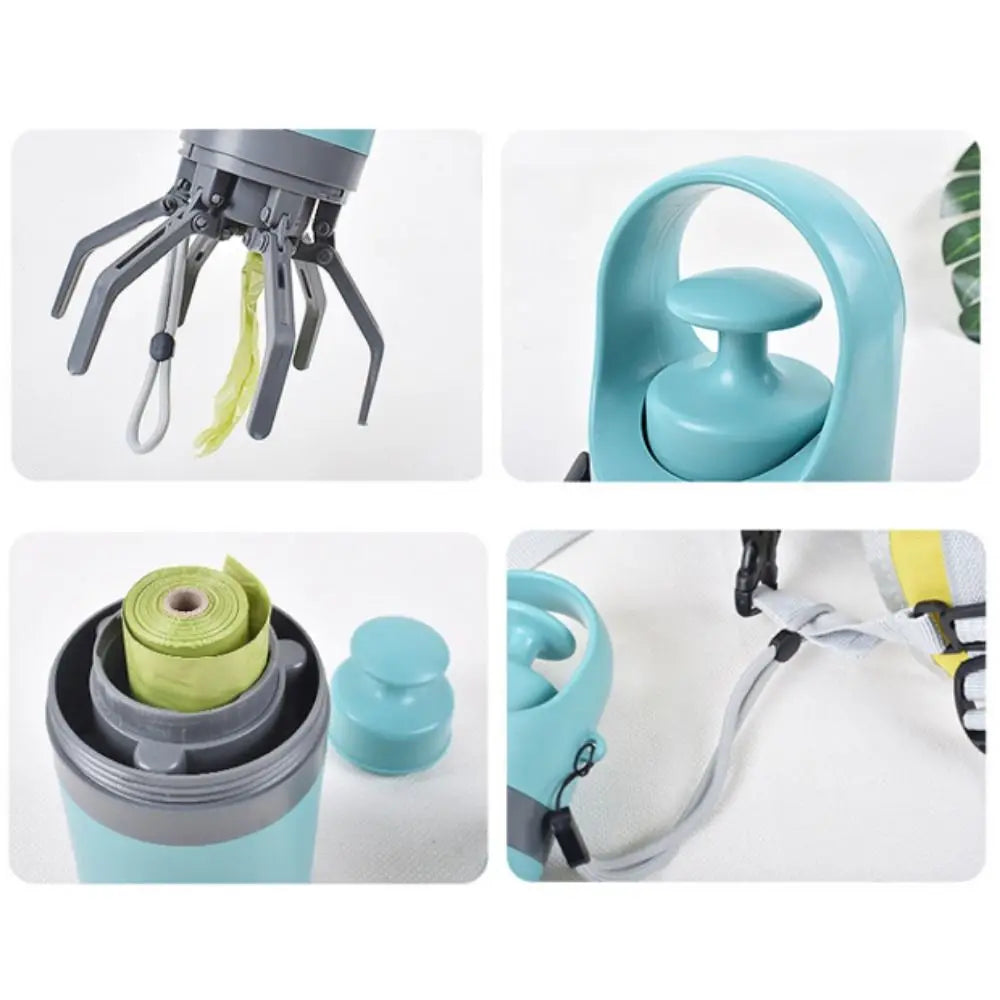 Effektiver tragbarer Hundepooper-Schaufel, tragbarer Zero-Touch-Haustier-Abfallreiniger, Sechs-Klauen-Schaufel, Poop-Greifer für Katzen und Hunde