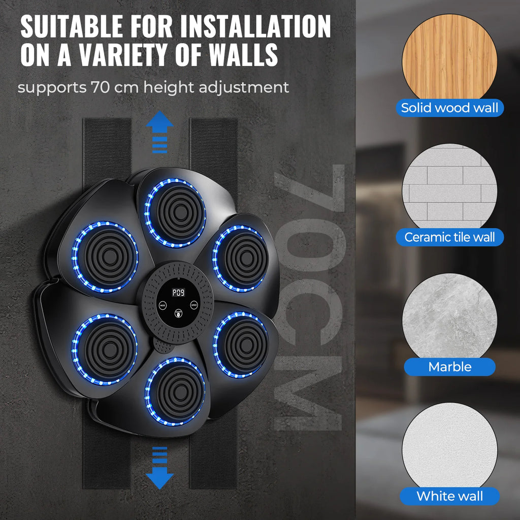 Intelligentes Musikbox-Trainingsgerät, Fitnesstrainer, sechs Ziel-Boxmaschine, elektronische Wandziel, hängender Sandsack