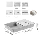 Vielseitiger manueller Gemüseschneider, Schäler, Werkzeug mit Ablagefach, Küchenhelfer, effizienter tragbarer Karottenzerkleinerer