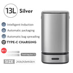 13L Smart Mülleimer mit automatischer Verpackung Müllsack Badezimmer Toilette Mülleimer Automatische Close Bag Adsorption Papierkorb